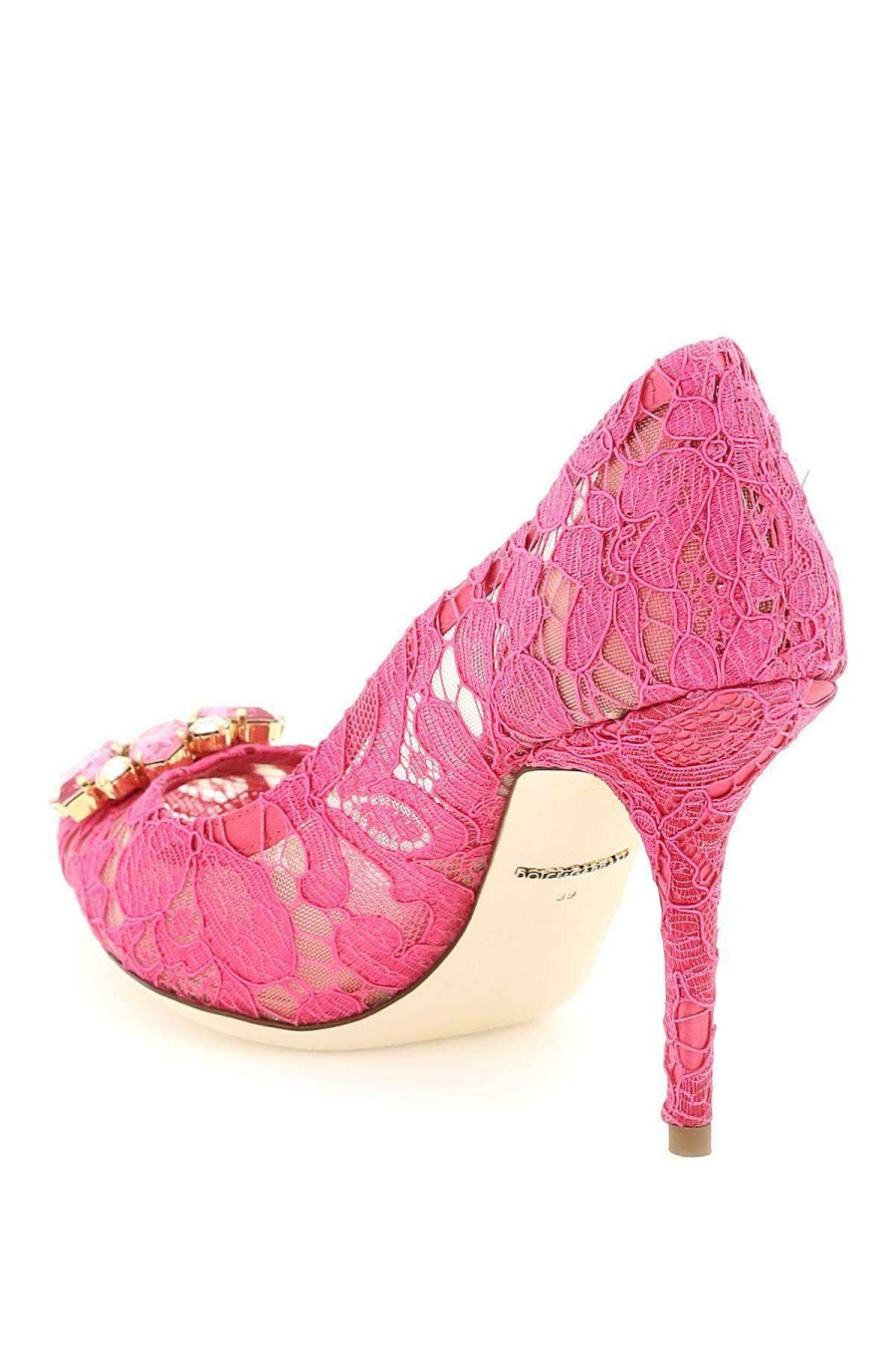 Women * | Charmant Lace Bellucci Pumps Dolce & Gabbana Shop Fuchsia