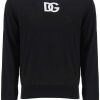 Men * | Wool-Blend Sweater With Logo Dolce & Gabbana Best Sale Black