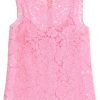 Women * | Branded Stretch Lace Top Dolce & Gabbana Special Style Pink