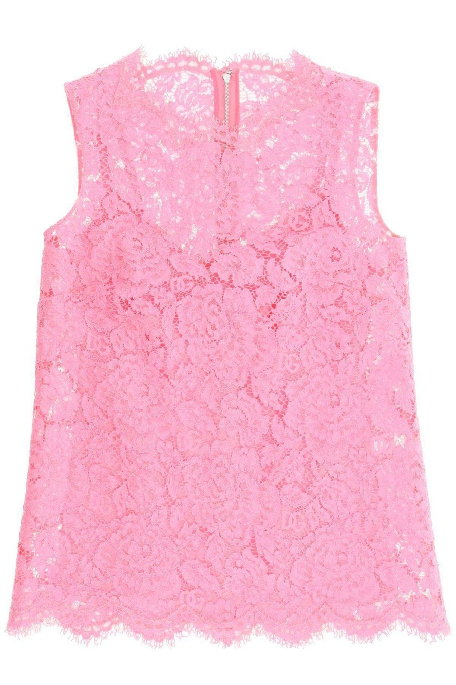 Women * | Branded Stretch Lace Top Dolce & Gabbana Special Style Pink