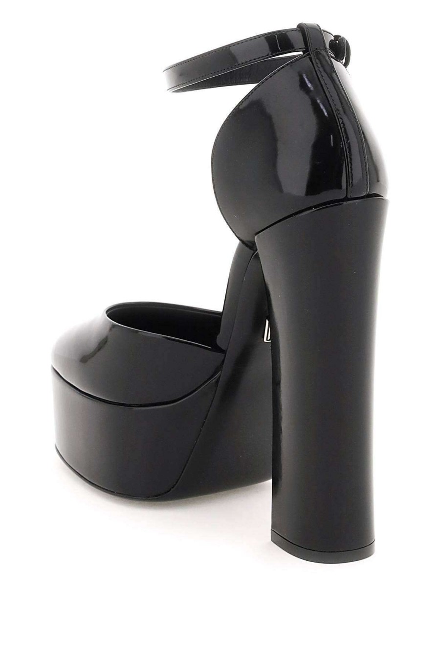 Women * | Polished Leather Platform Pumps Dolce & Gabbana Large Choice Black