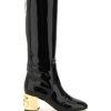 Women * | Patent Leather Boots With Dg Karol Heel Dolce & Gabbana Top Sellers Black