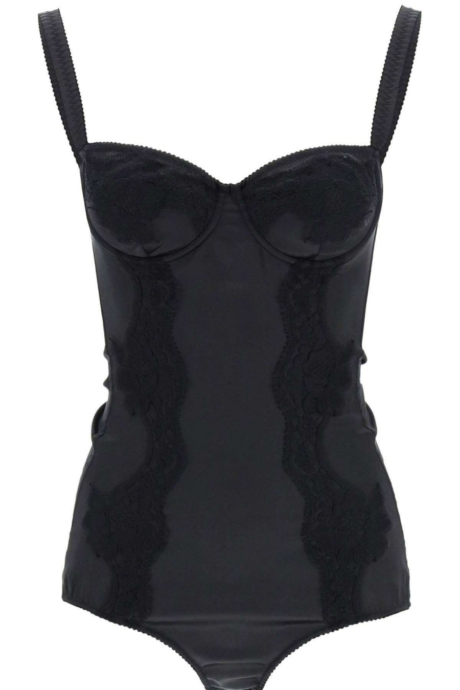 Women * | Balconette Silk And Lace Body Dolce & Gabbana Tendy Style Black