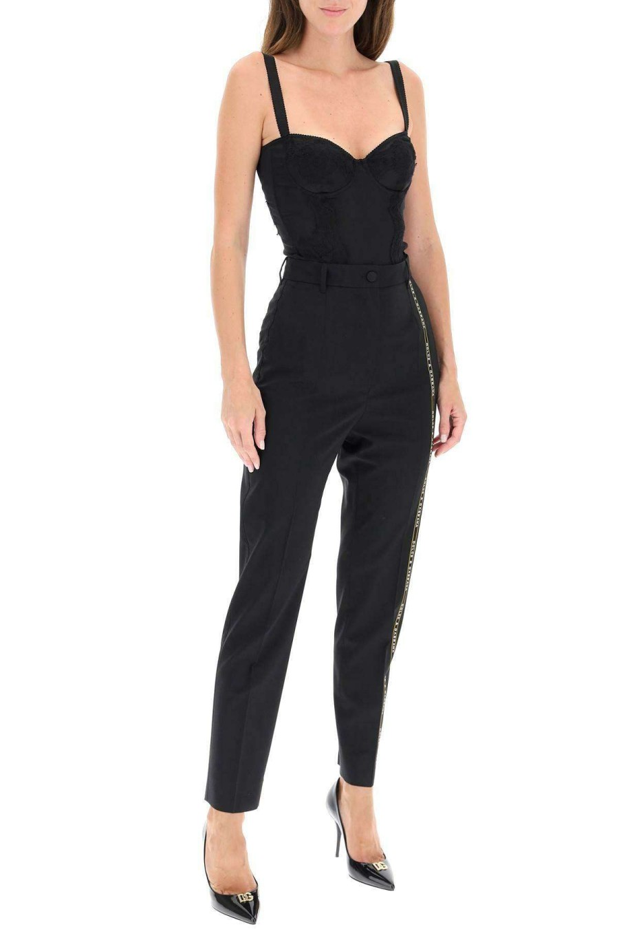 Women * | Balconette Silk And Lace Body Dolce & Gabbana Tendy Style Black