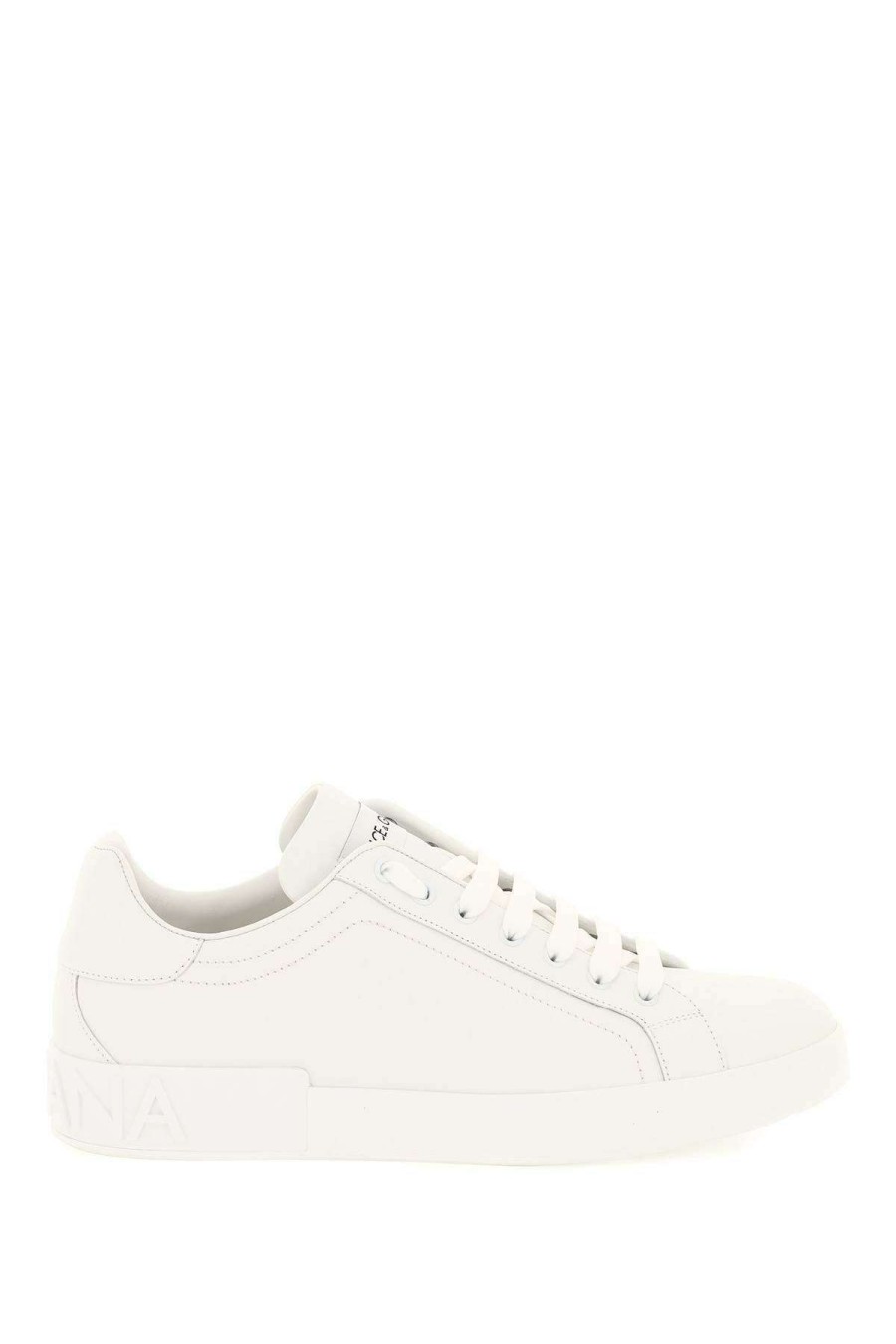 Men * | Portofino Leather Sneakers Dolce & Gabbana Online Sales White