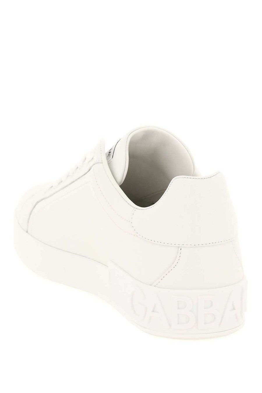 Men * | Portofino Leather Sneakers Dolce & Gabbana Online Sales White