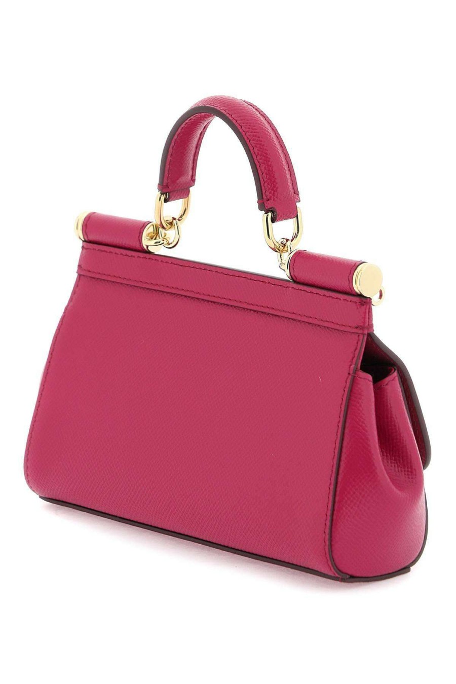 Women * | Small Sicily Bag In Dauphine Leather Dolce & Gabbana 100% Guarantee Fuchsia