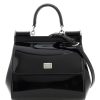 Women * | Patent Leather 'Sicily' Handbag Dolce & Gabbana Large Choice Black