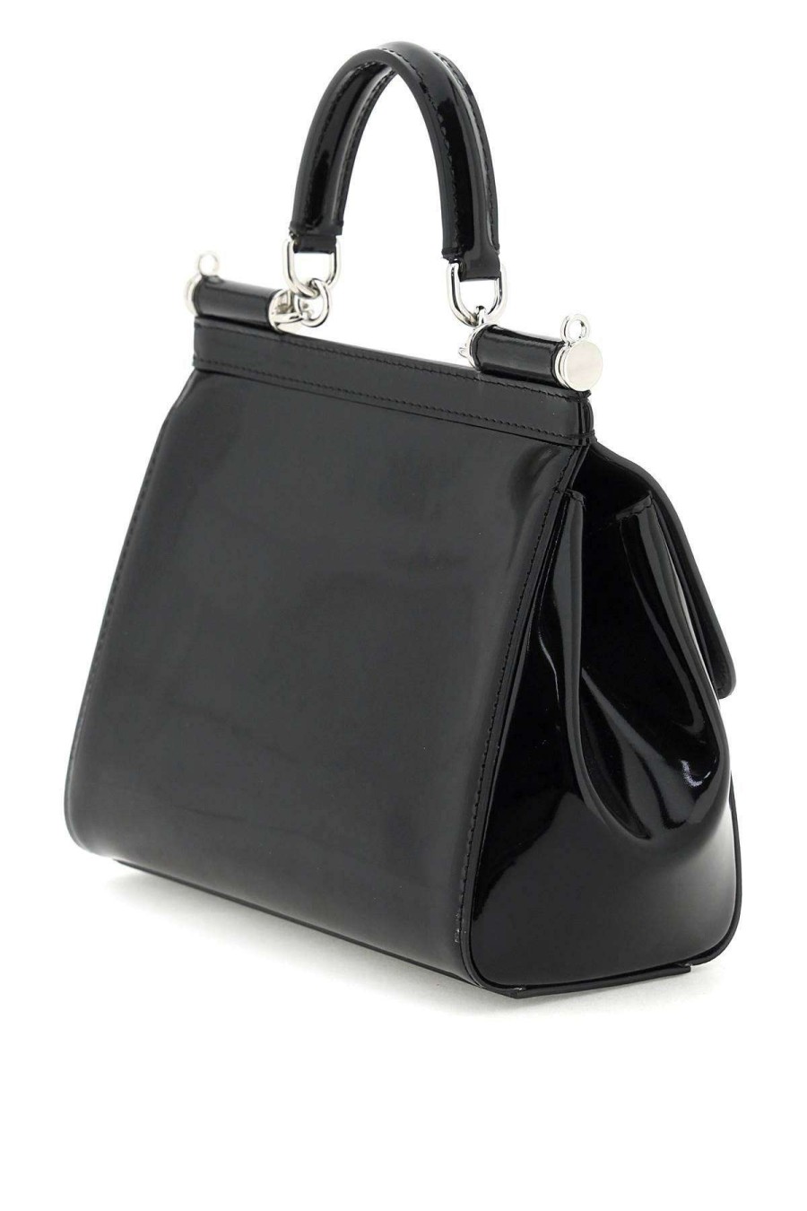 Women * | Patent Leather 'Sicily' Handbag Dolce & Gabbana Large Choice Black