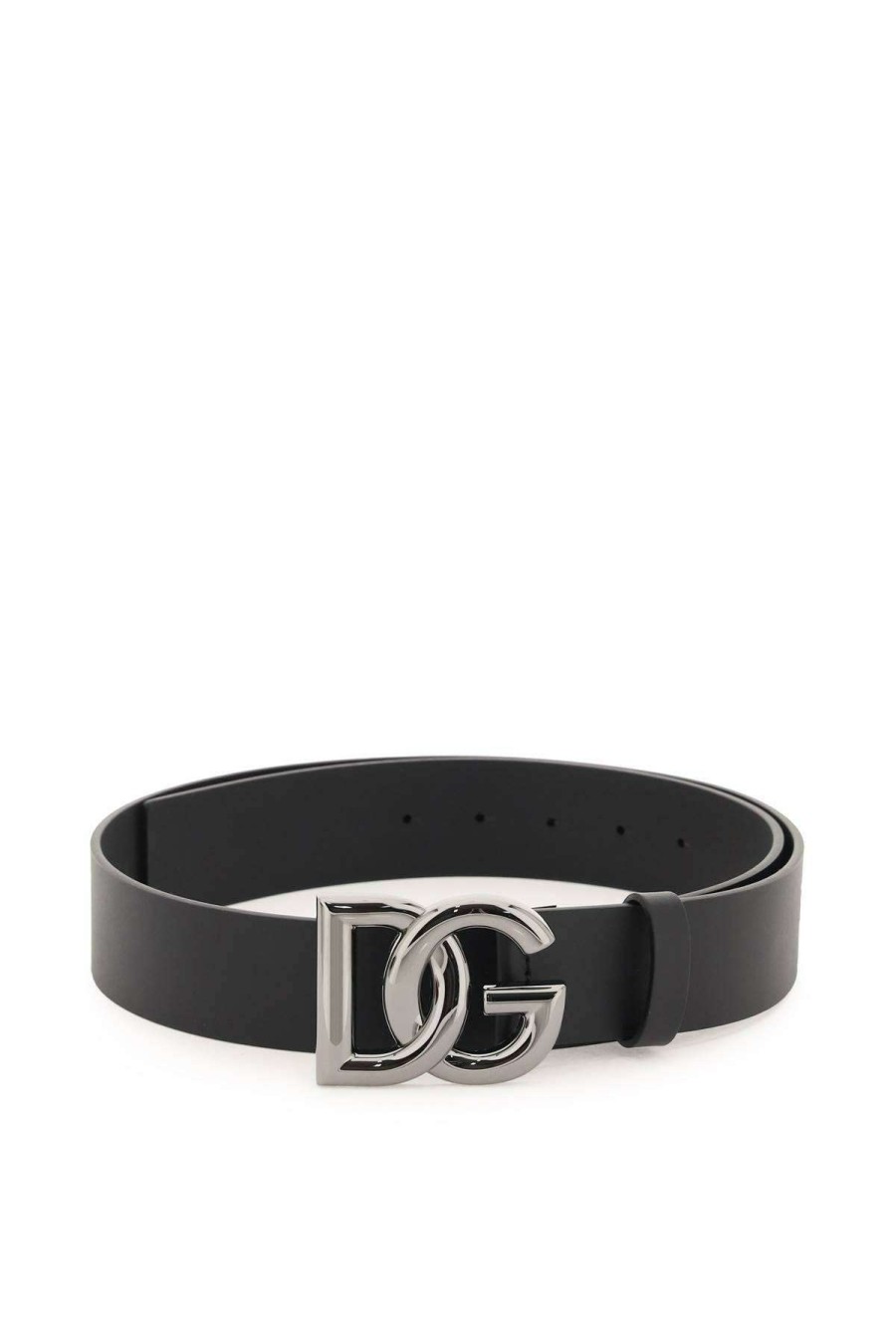 Men * | Lux Leather Belt With Dg Buckle Dolce & Gabbana Latest Black