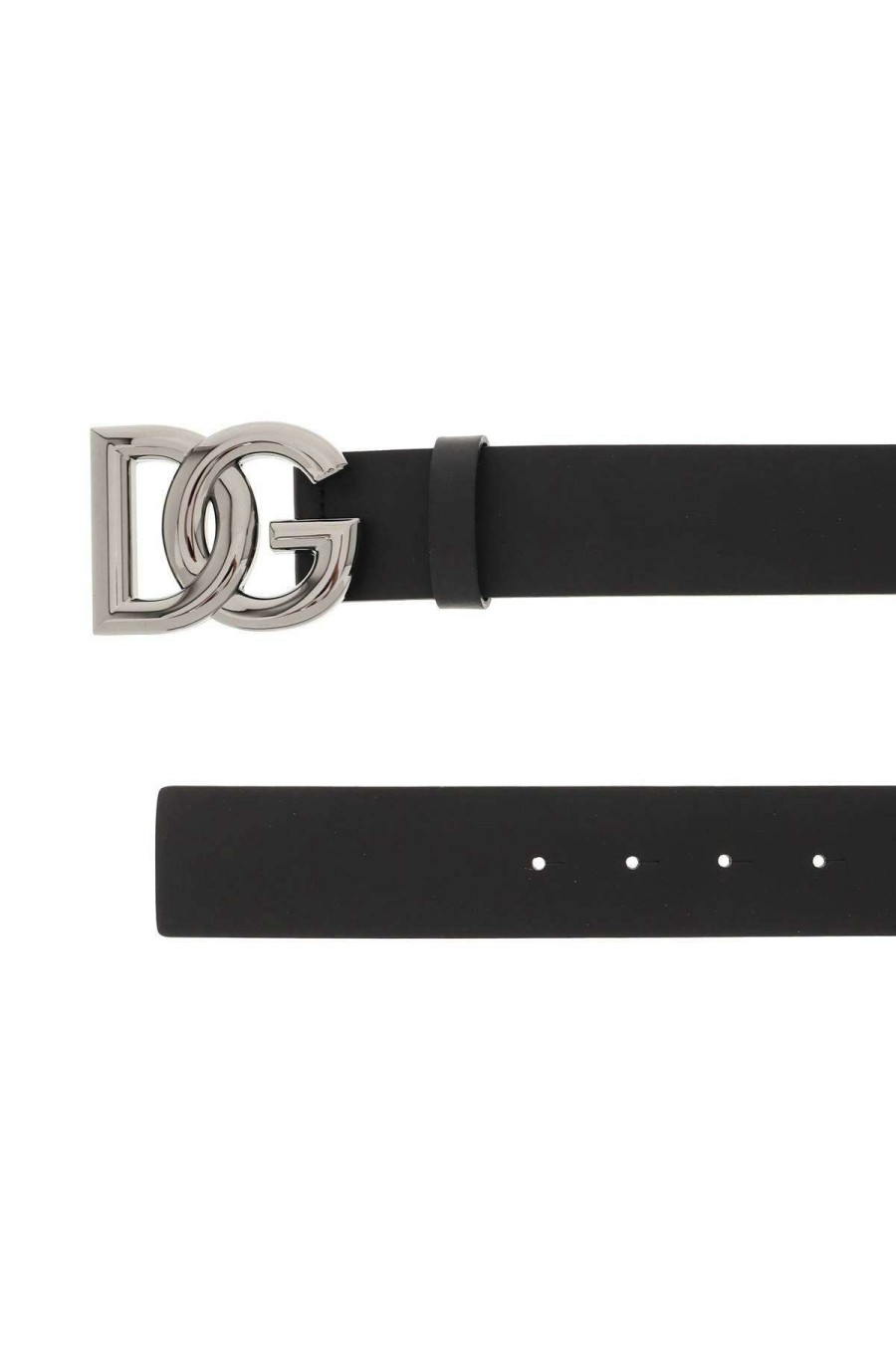 Men * | Lux Leather Belt With Dg Buckle Dolce & Gabbana Latest Black