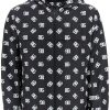 Men * | Dg Logo Hooded Windbreaker Dolce & Gabbana Special Style Black