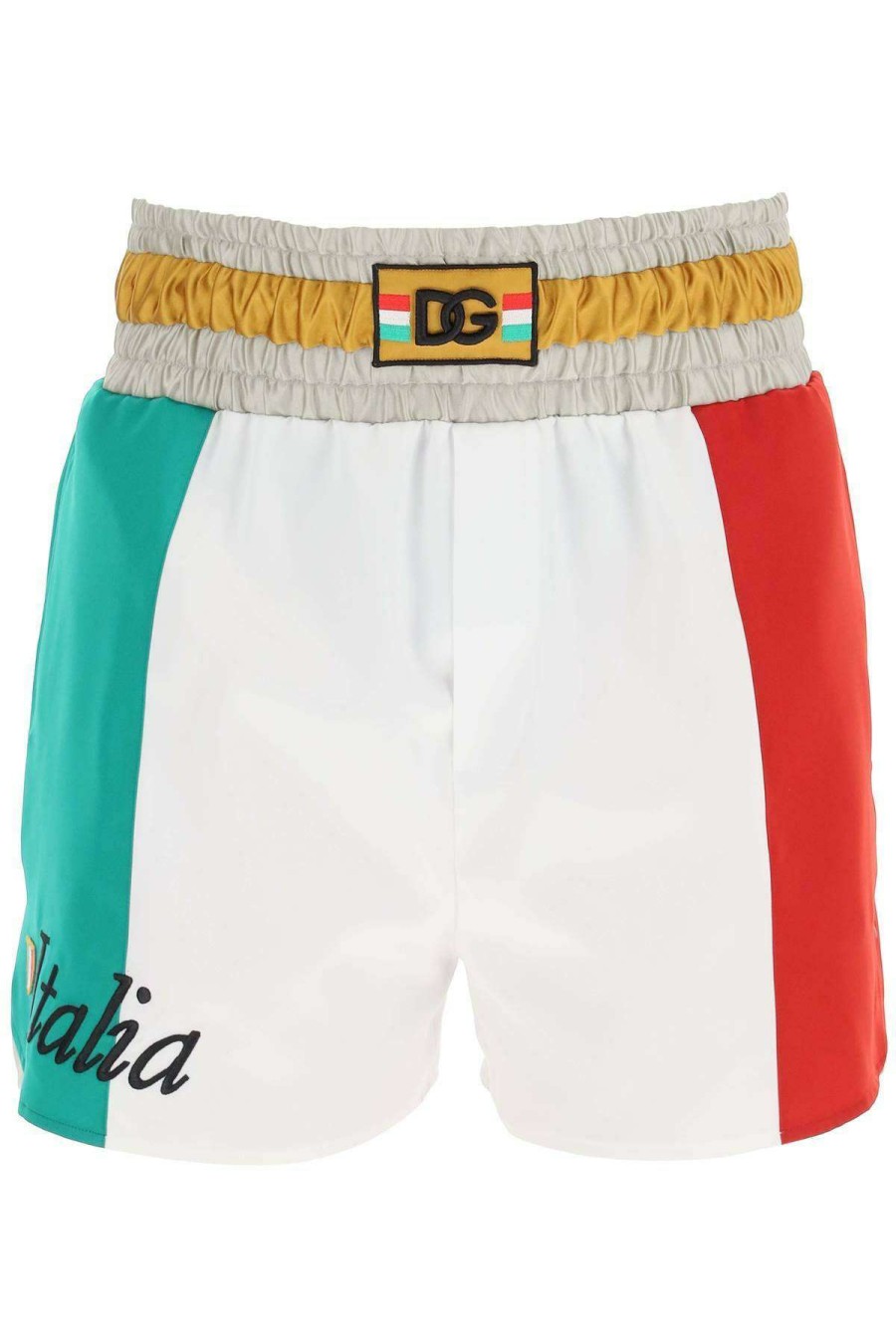 Men * | Italian Flag Shorts Dolce & Gabbana Good Quality Green/White/Red