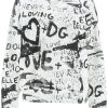 Women * | Dg Graffiti Sweatshirt With Studs And Pearls Dolce & Gabbana Online Sales White/Black