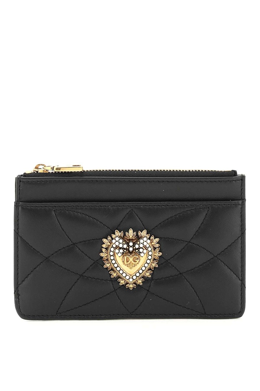 Women * | Devotion Zipped Card Holder Dolce & Gabbana Bestsellers Black