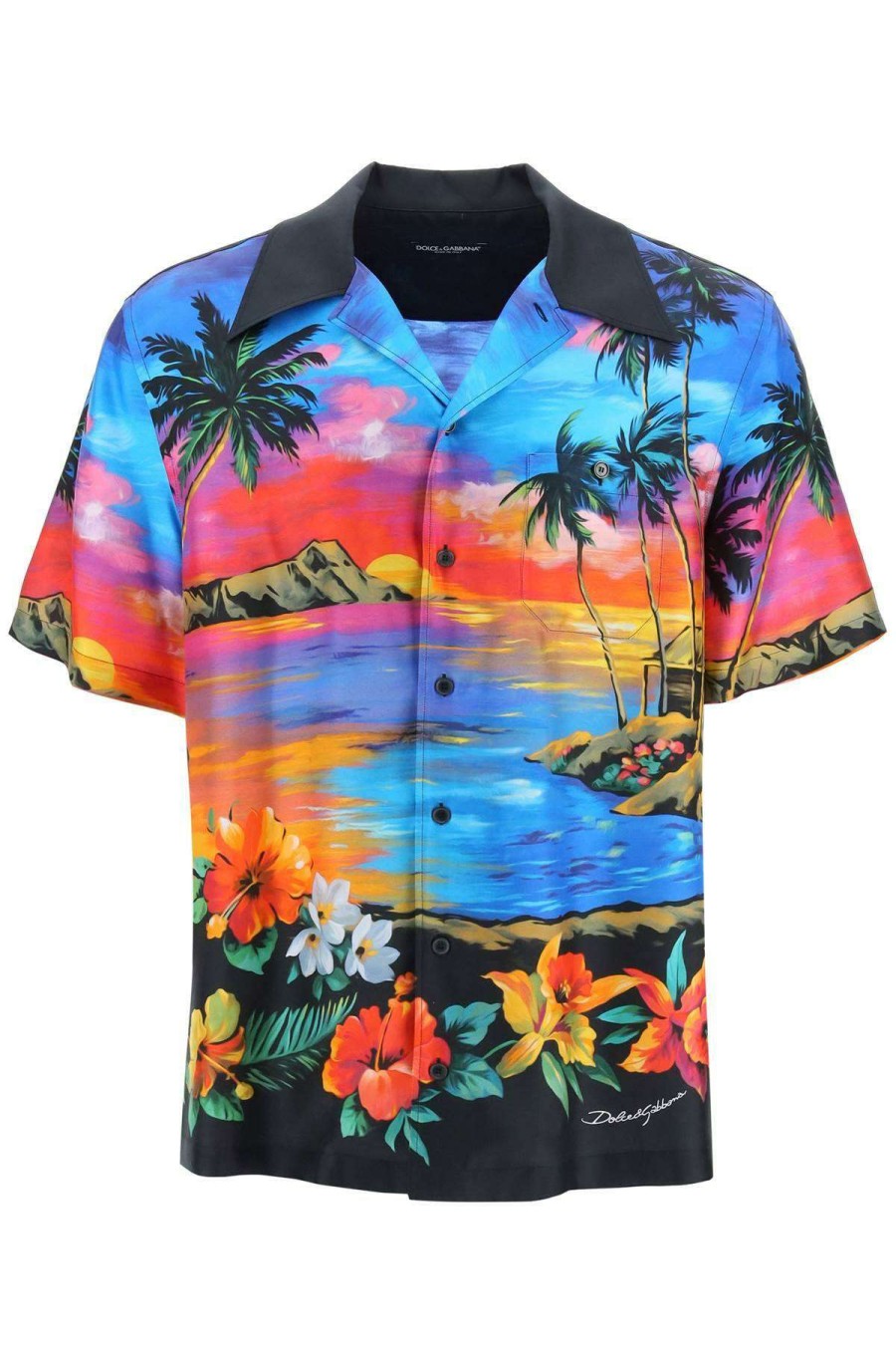 Men * | Short-Sleeved Shirt With Hawaii Print Dolce & Gabbana Hot Selling Multicolor