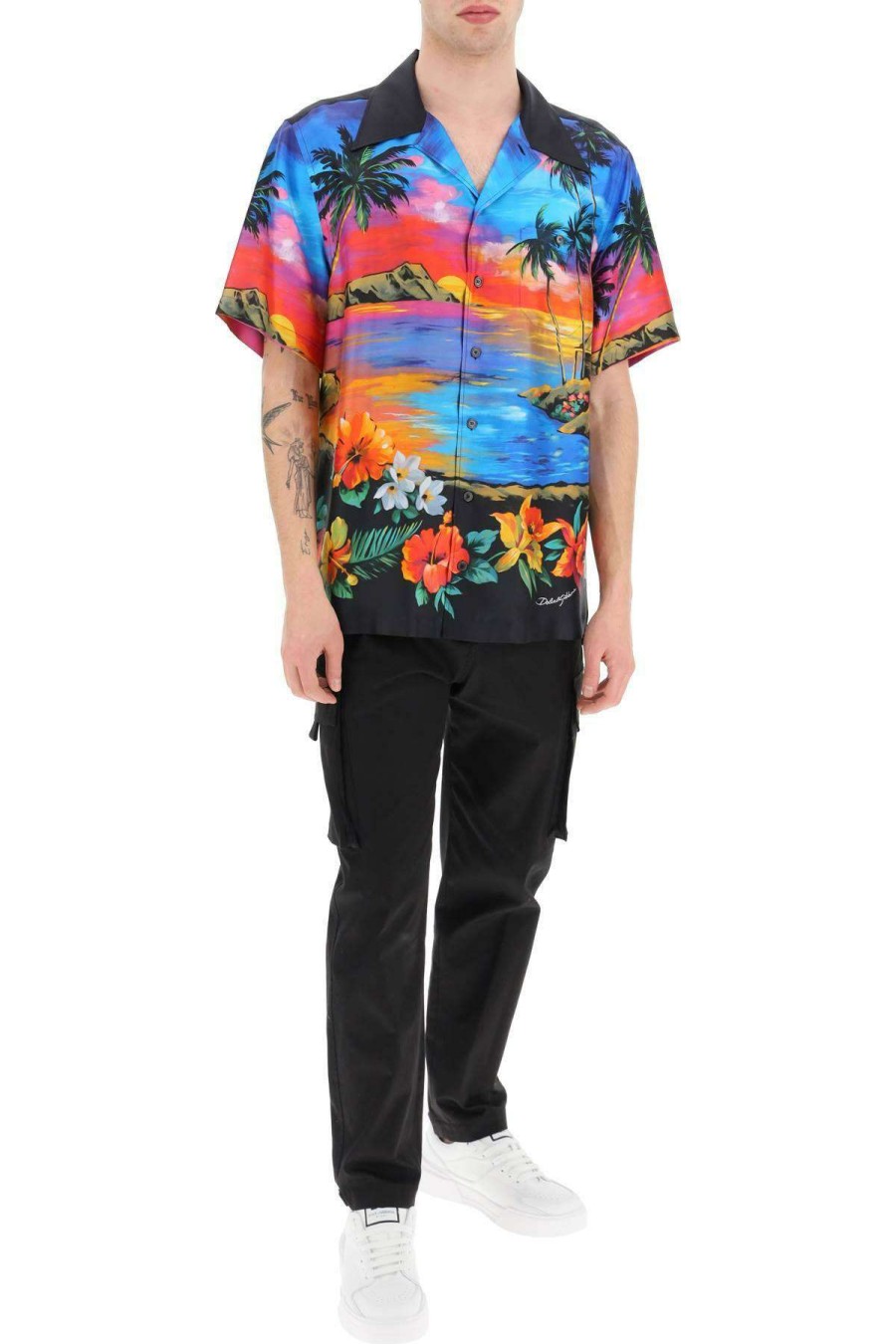 Men * | Short-Sleeved Shirt With Hawaii Print Dolce & Gabbana Hot Selling Multicolor