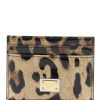 Women * | Leopard Print Leather Cardholder Dolce & Gabbana Hot Selling Beige/Black