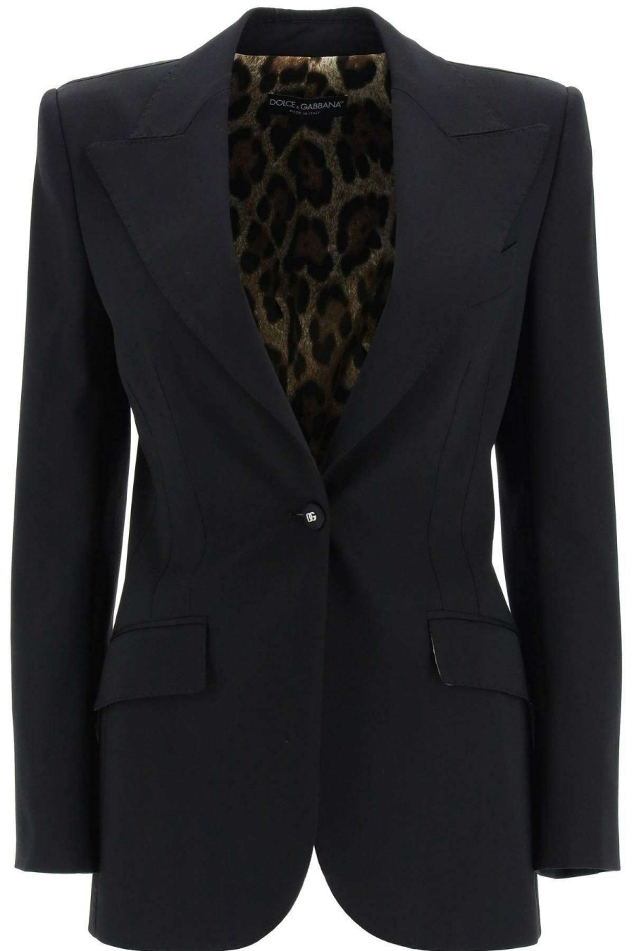 Women * | Gabardine Turlington Jacket Dolce & Gabbana Hot Selling Black