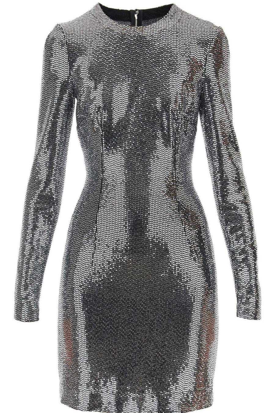 Women * | Sequined Short Dress Dolce & Gabbana Hot Selling Black/Silver