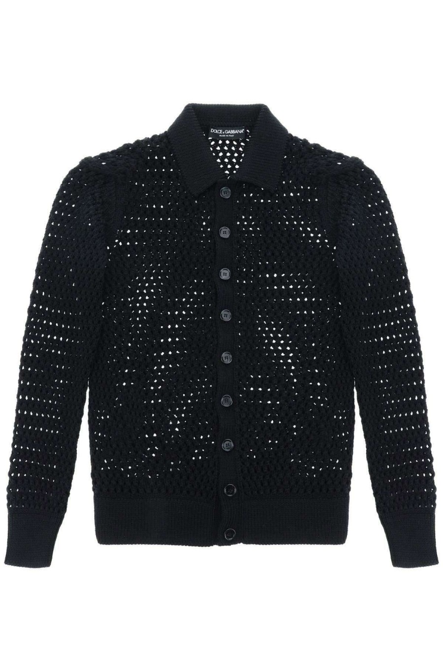 Men * | Mesh-Stitch Cardigan Dolce & Gabbana Online Black