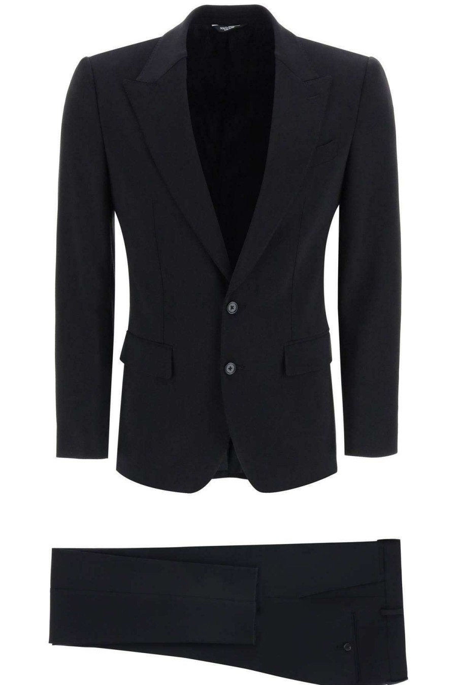 Men * | Cotton Blend Tailored Suit Dolce & Gabbana Bargain Sale Black