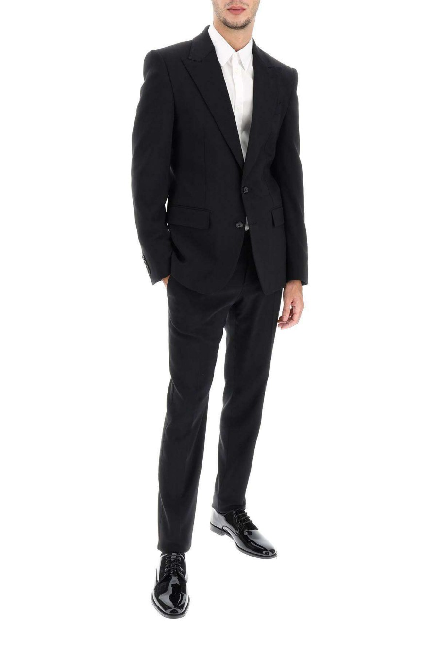 Men * | Cotton Blend Tailored Suit Dolce & Gabbana Bargain Sale Black