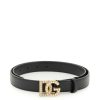 Women * | Leather Belt With Logo Buckle Dolce & Gabbana Hot Selling Black