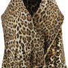 Women * | Leopard Print Faux Fur Cape Coat Dolce & Gabbana Exclusive Design Beige/Brown