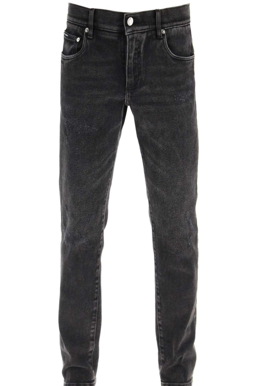 Men * | Graffiti Slim Fit Jeans Dolce & Gabbana Special Style Black