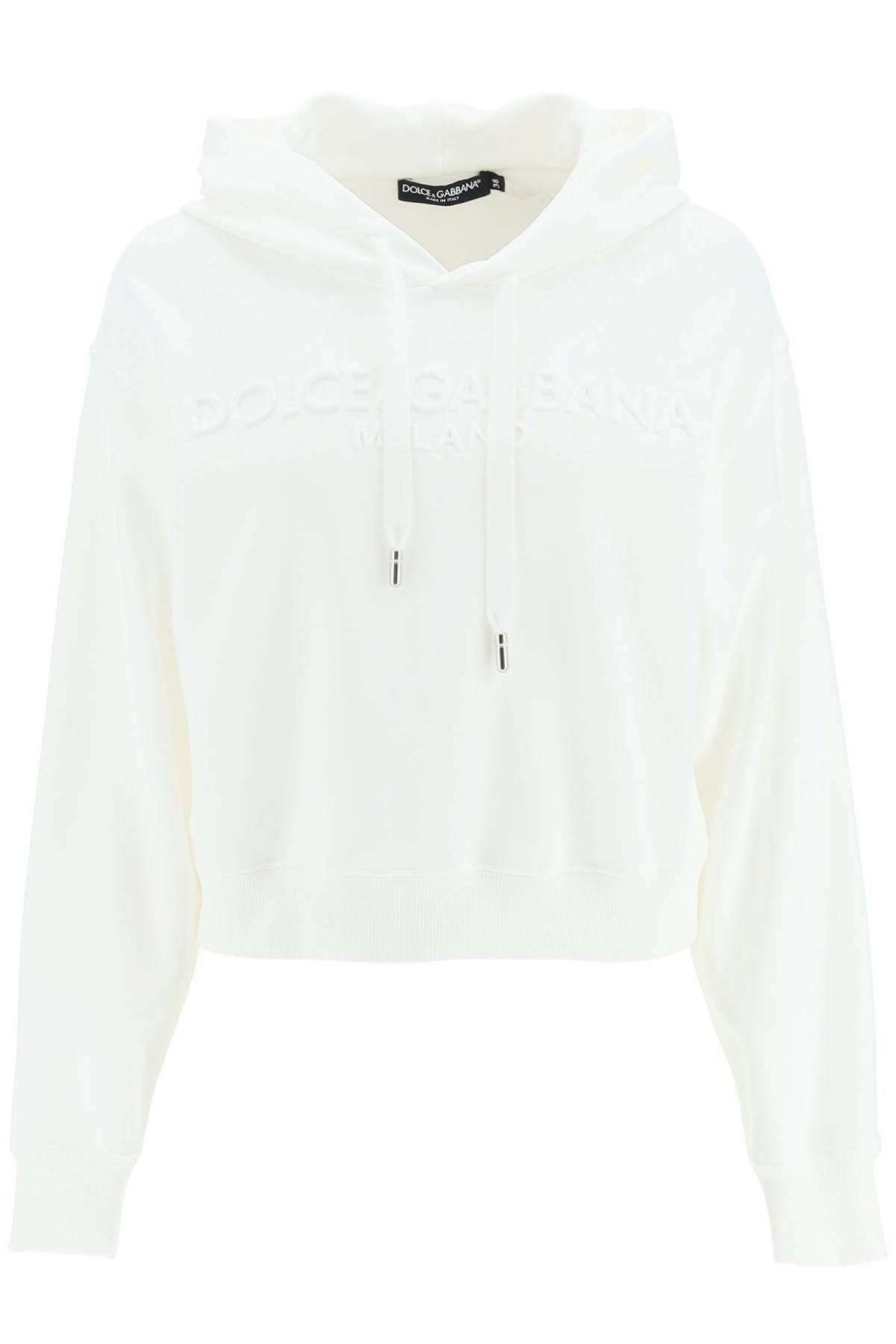 Women * | Boxy-Cut Hoodie With Embossed Logo Dolce & Gabbana Online Sales White