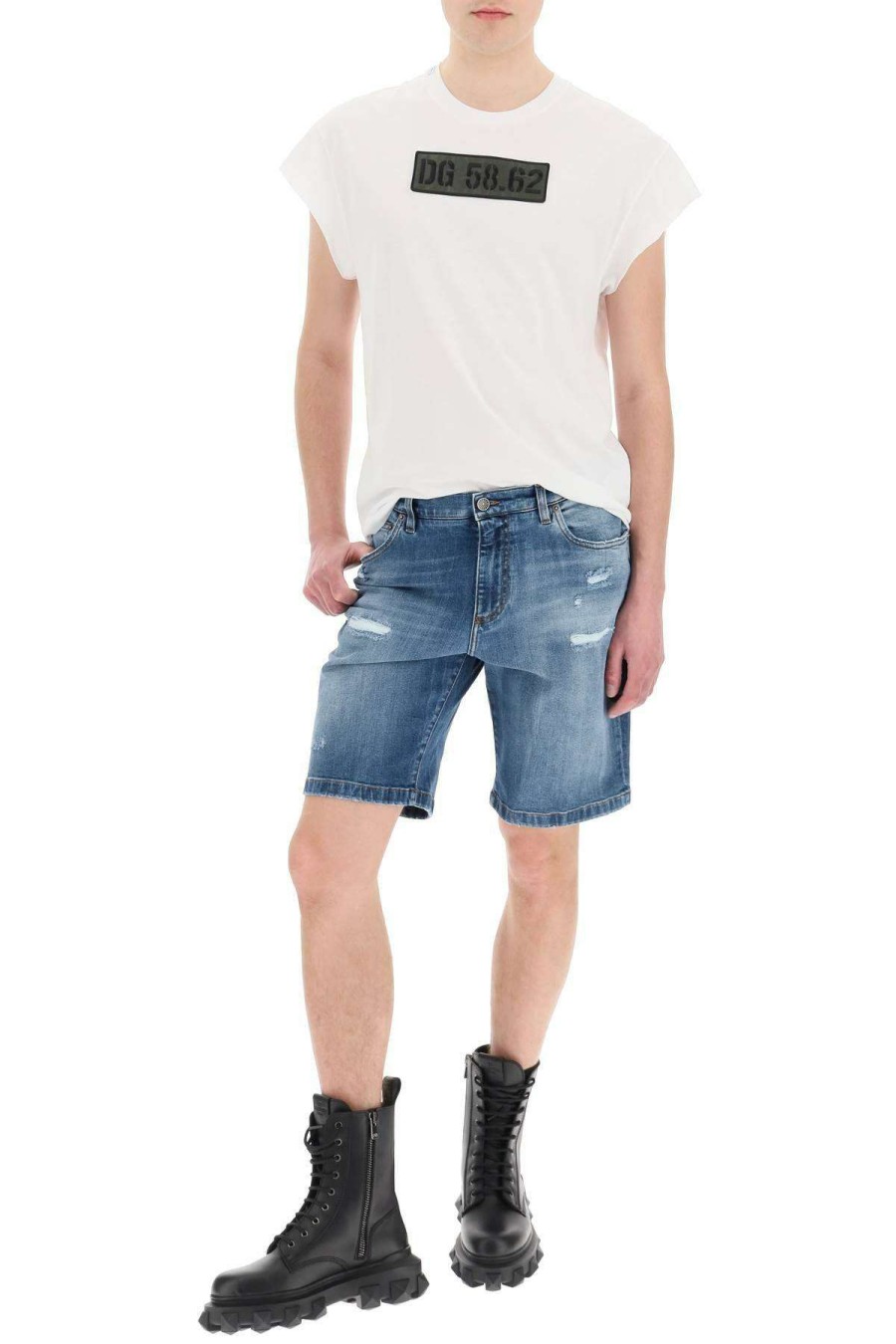 Men * | Denim Shorts Dolce & Gabbana Online Sales Blue