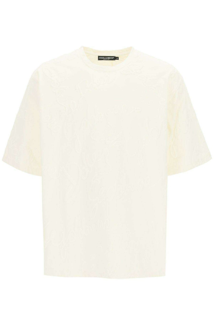 Men * | Oversize All-Over Logo T-Shirt Dolce & Gabbana Large Choice White