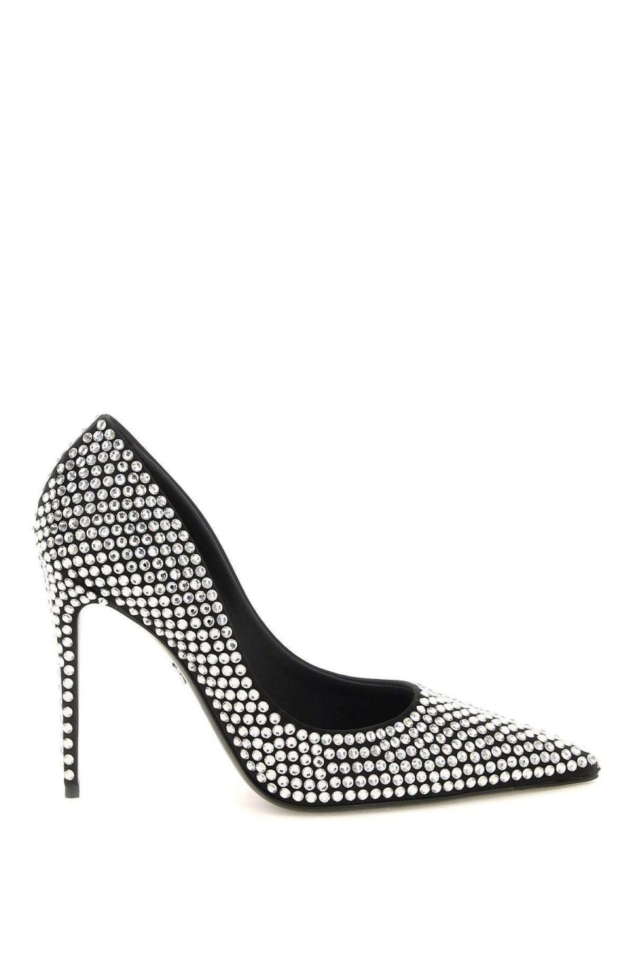 Women * | Satin & Rhinestones Pumps Dolce & Gabbana Limited Edition Silver