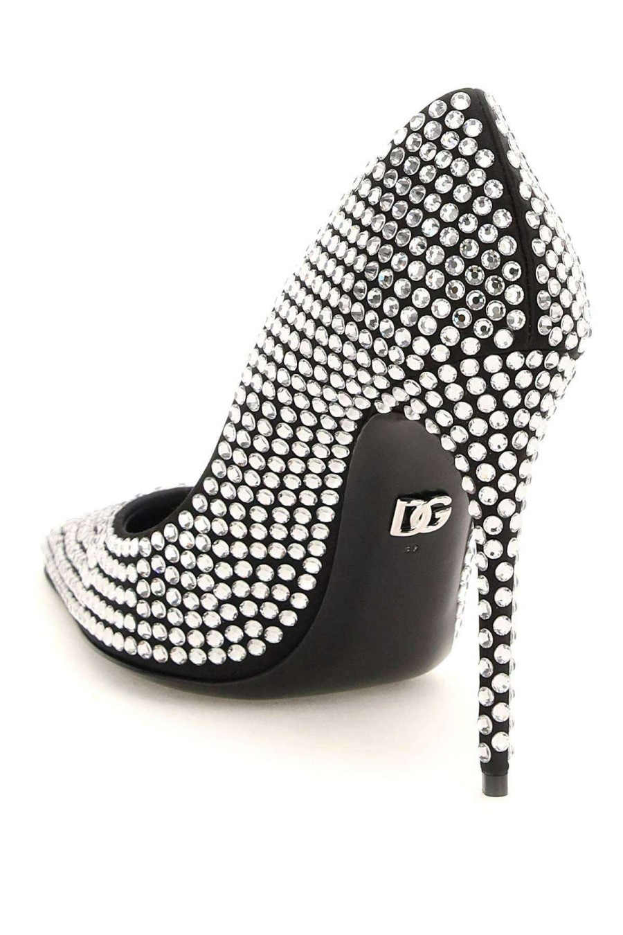 Women * | Satin & Rhinestones Pumps Dolce & Gabbana Limited Edition Silver