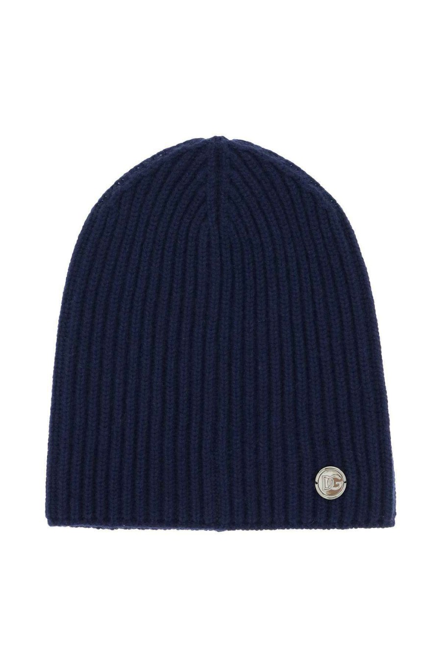 Men * | Cashmere Beanie Hat With Logo Medal Dolce & Gabbana Latest Blue