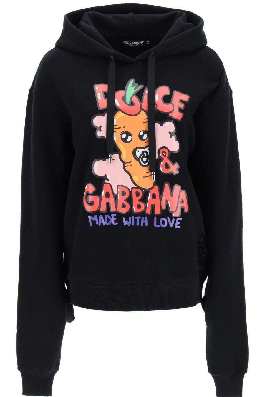 Women * | Printed Sweatshirt With Double Cuffs Dolce & Gabbana Store Black