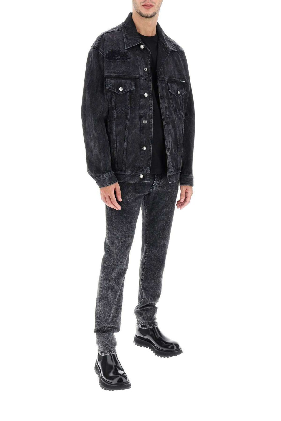 Men * | Denim Jacket Dolce & Gabbana Store Grey