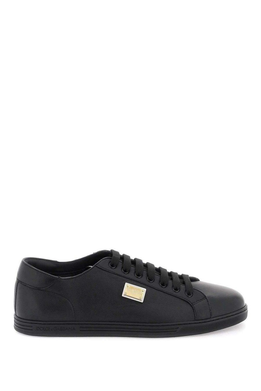 Men * | Leather 'Saint Tropez' Sneakers Dolce & Gabbana Hot Selling Black