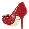 Women * | Charmant Lace Bellucci Pumps Dolce & Gabbana Exclusive Design Red