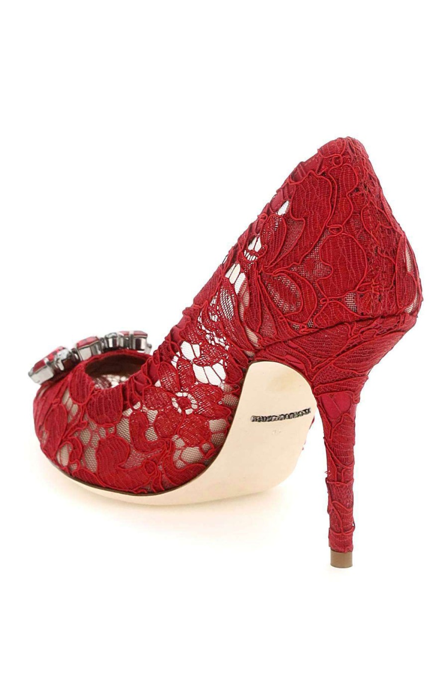 Women * | Charmant Lace Bellucci Pumps Dolce & Gabbana Exclusive Design Red