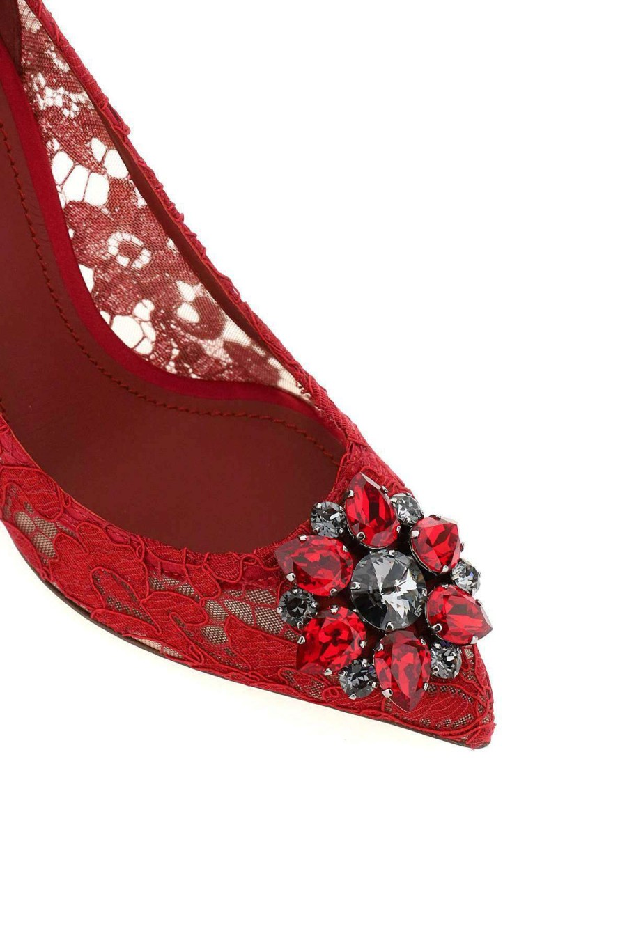 Women * | Charmant Lace Bellucci Pumps Dolce & Gabbana Exclusive Design Red