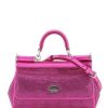 Women * | Small 'Sicily' Satin Bag With Rhinestones Dolce & Gabbana Best Sale Fuchsia