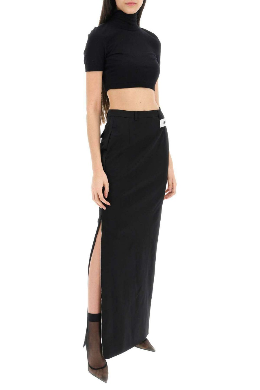 Women * | Cady Maxi Skirt With Slit Dolce & Gabbana Excellent Black