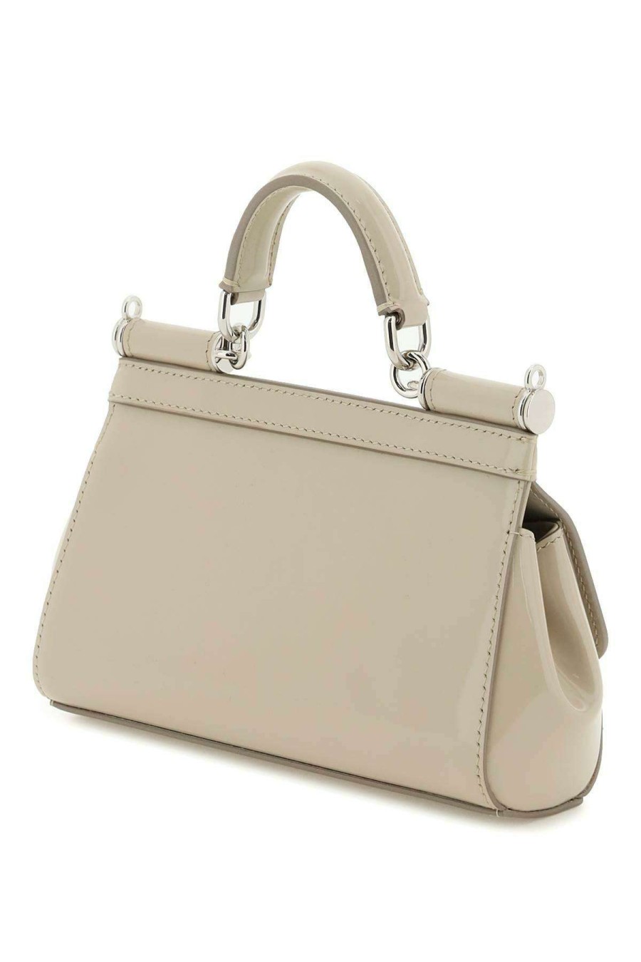 Women * | Patent Leather Small 'Sicily' Bag Dolce & Gabbana Hot Selling Beige