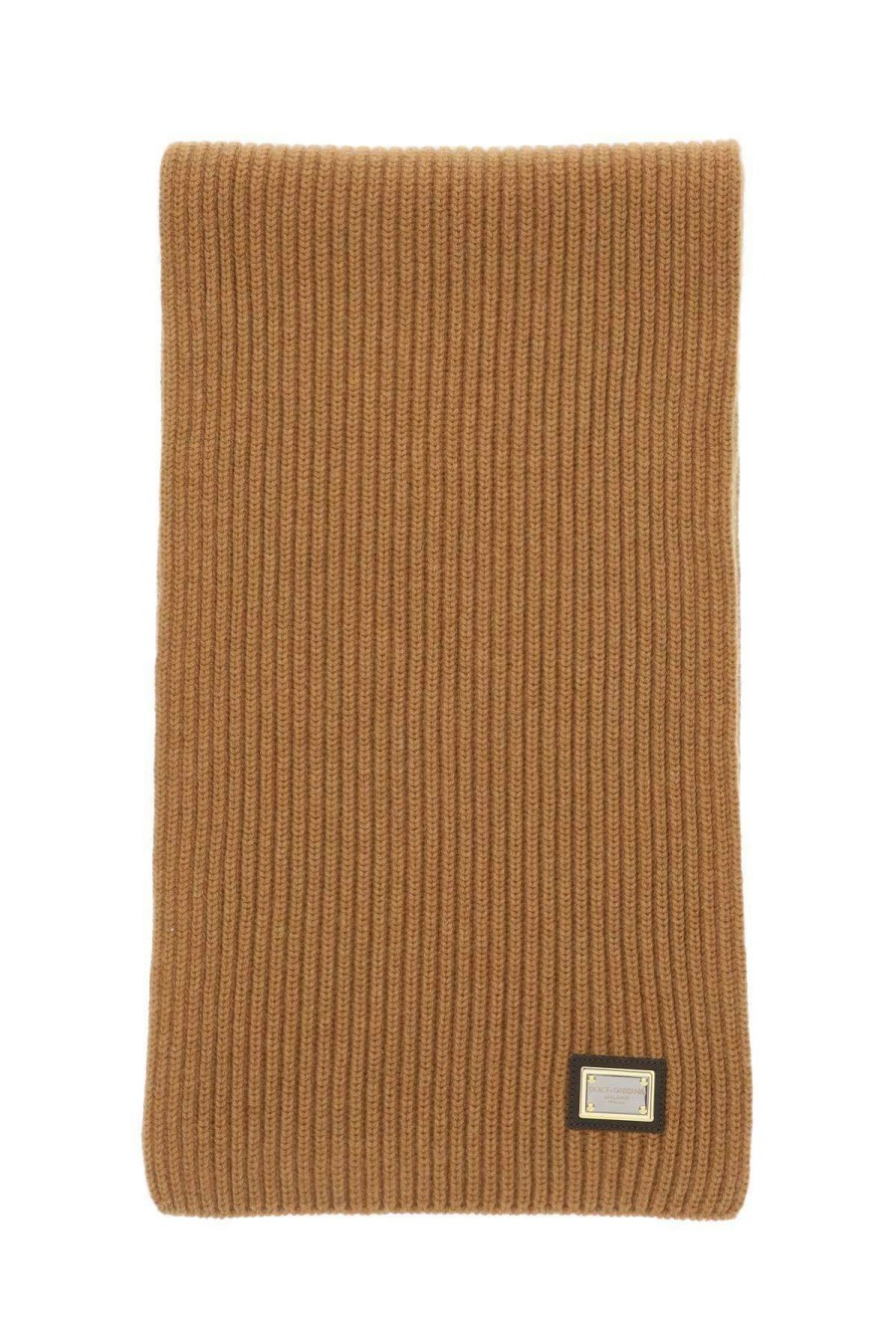 Men * | Ribbed Cashmere Scarf Dolce & Gabbana Outlet Brown