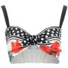 Women * | Polka Dot And Poppy Bralette Top Dolce & Gabbana Low Price White/Black/Red