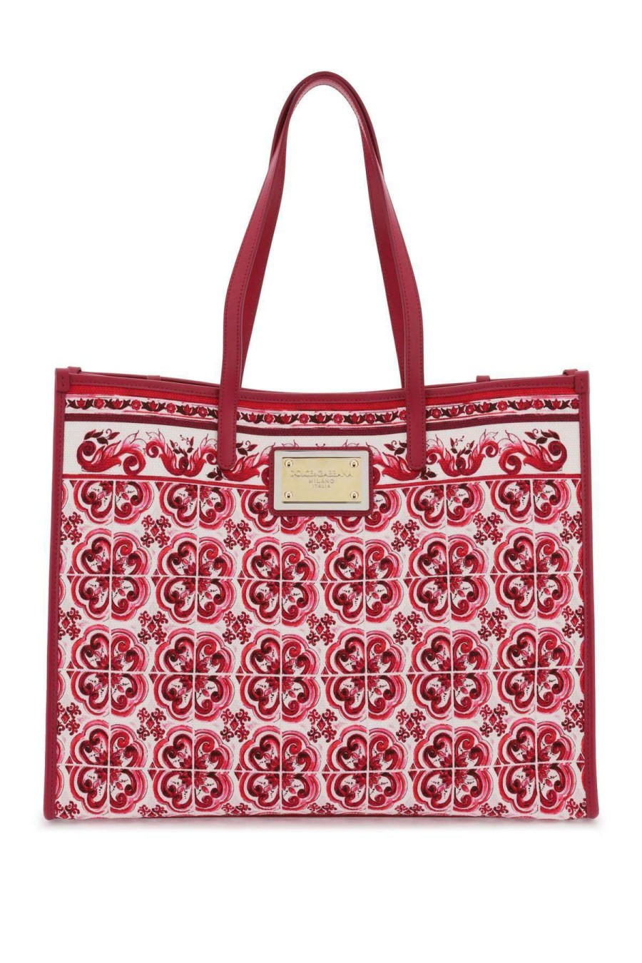 Women * | Majolica Large Shopping Bag Dolce & Gabbana Excellent Fuchsia/White