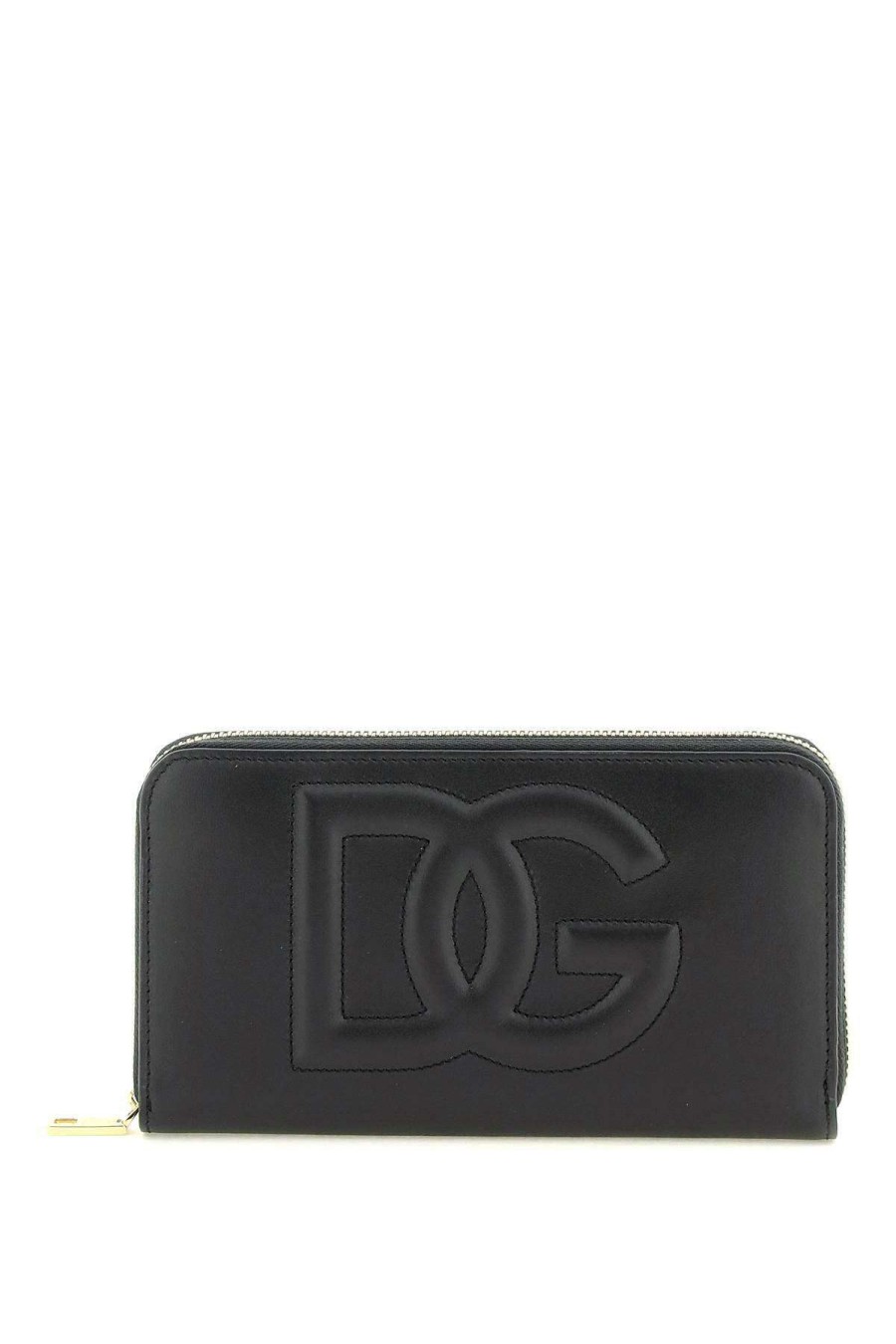 Women * | Zip Around Leather Wallet Dolce & Gabbana Store Black