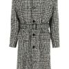 Men * | Glen Plaid Wool Coat Dolce & Gabbana Special Style White/Black